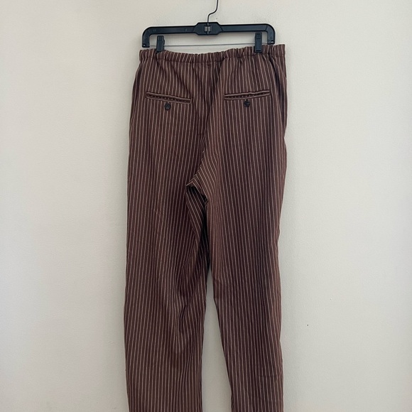 Free People Chocolate Striped Tyler Menswear tailored wide leg Trousers - Picture 11 of 15